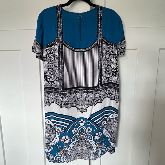 Express Turquoise Colorful Shift Straight Dress - Picture 2 of 8